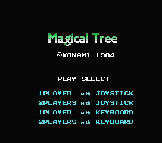 Magical Tree title screen for MSX
